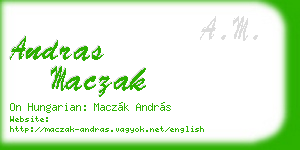 andras maczak business card